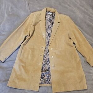 Grace‎ Hill Women's Camel 100% Leather Suede Coat 22